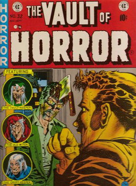 Vintage horror comic book cover as read on the stoops of Brooklyn. 