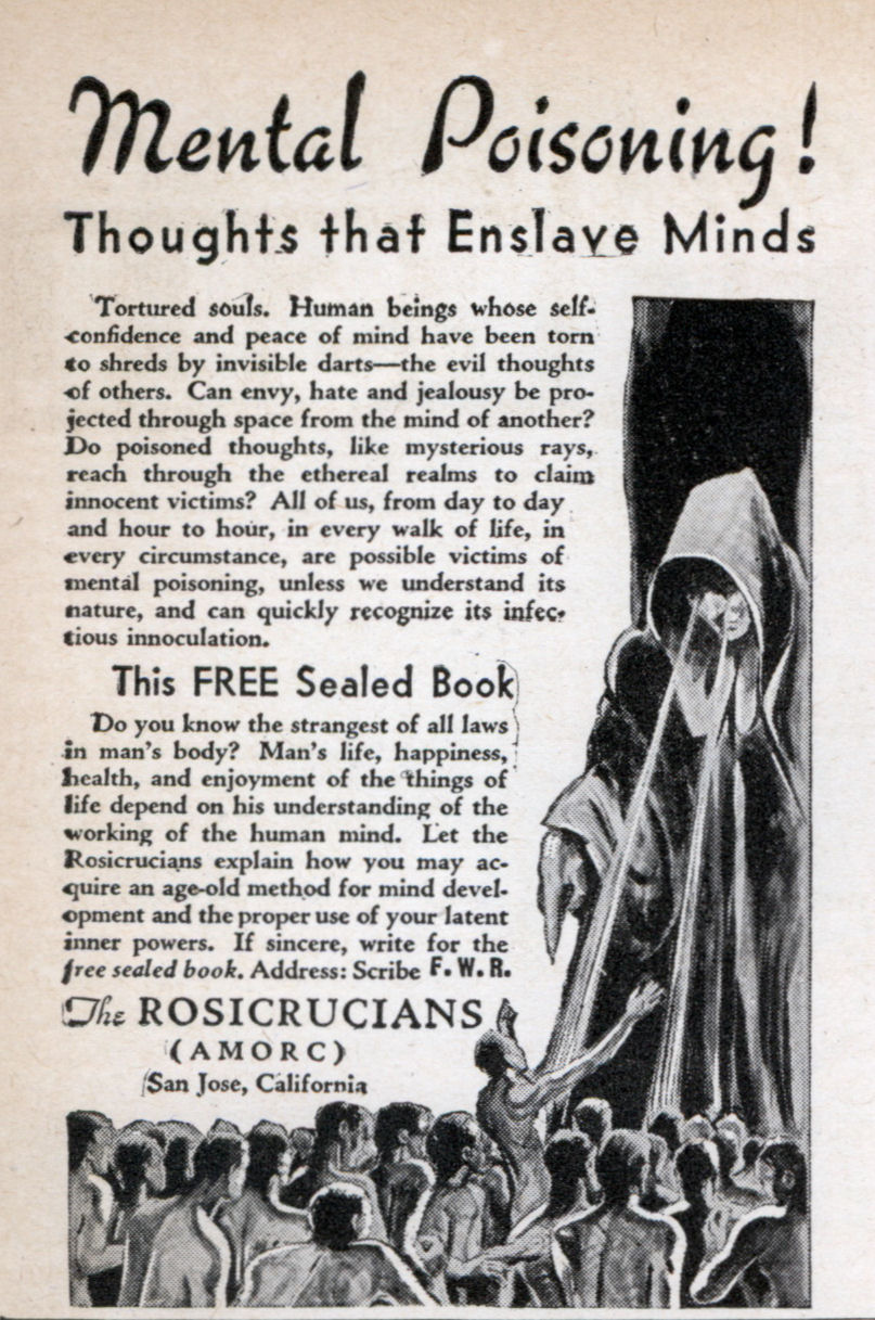Vintage comic-book ad for The Rosicrucians. 