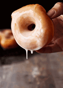 Dripping glazed donut