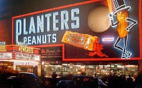 Mr. Peanut neon sign in Times Square, New York 