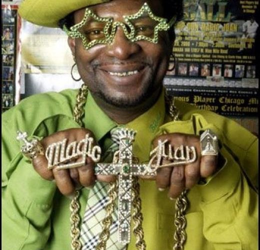 Pimp in his pimp finery. 