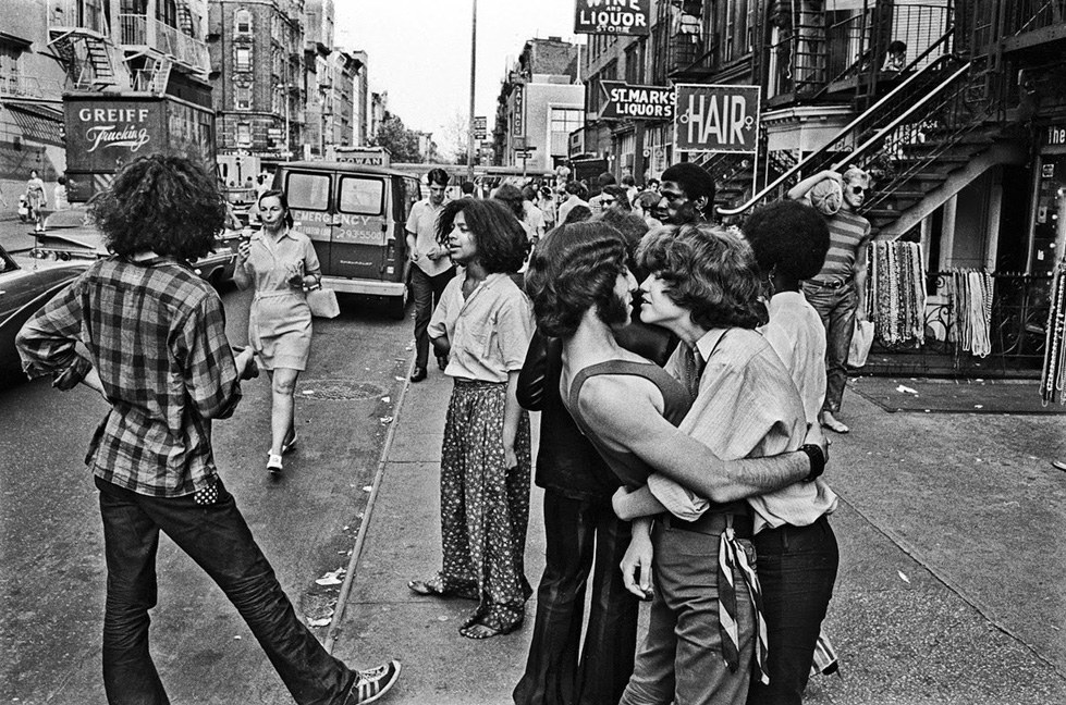 Hippies on St. Mark's Place in the Lower East Side of Manhattan