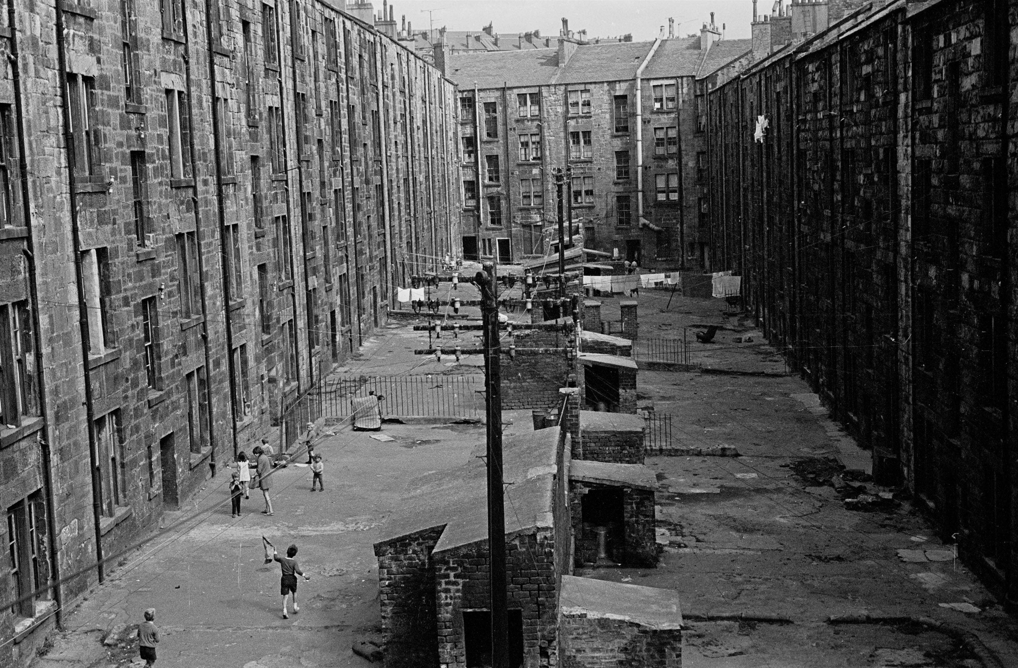 The slum tenements of Glasgow, Scotland 