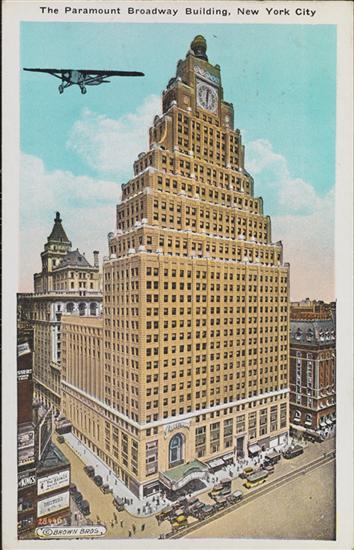Vintage postcard of the Paramount Building in Times Square, NYC