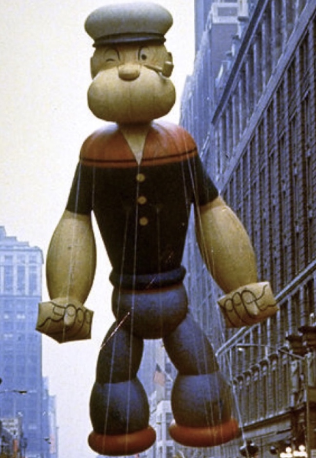 Popeye balloon in Macy's Thanksgiving Day parade  