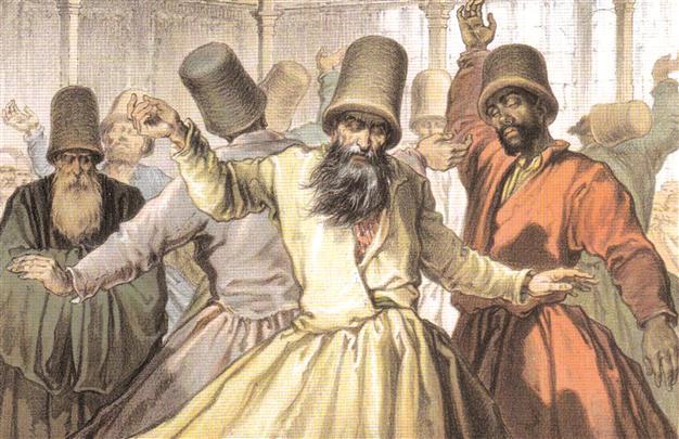 Vintage print of Whirling Dervishes 