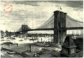 Vintage postcard of The Brooklyn Bridge 