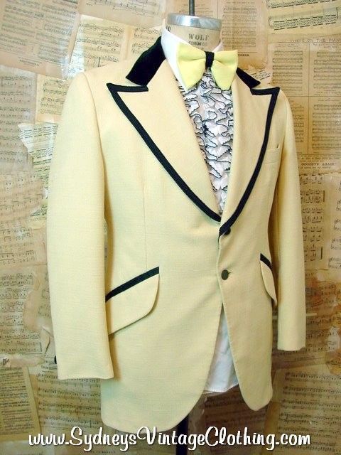 1970s yellow tuxedo jacket