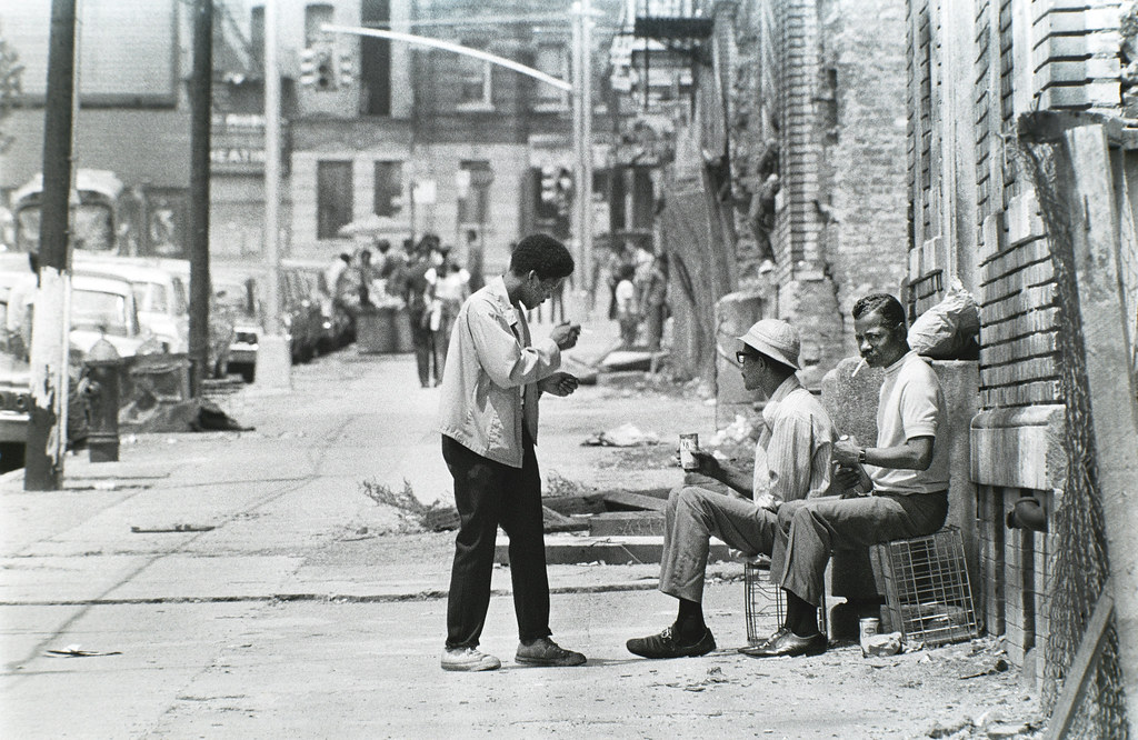 Black men on the streets of Brownsville, Brooklyn