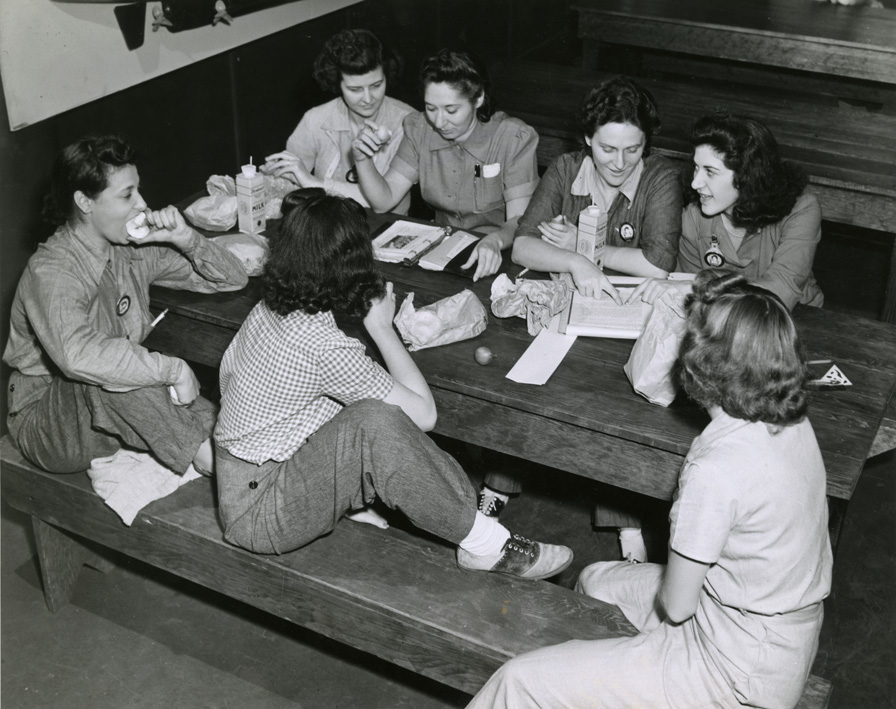 WW2 female mechanics at Brooklyn Army Terminal.