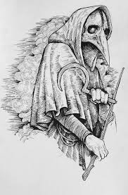 Plague doctor with scythe.
