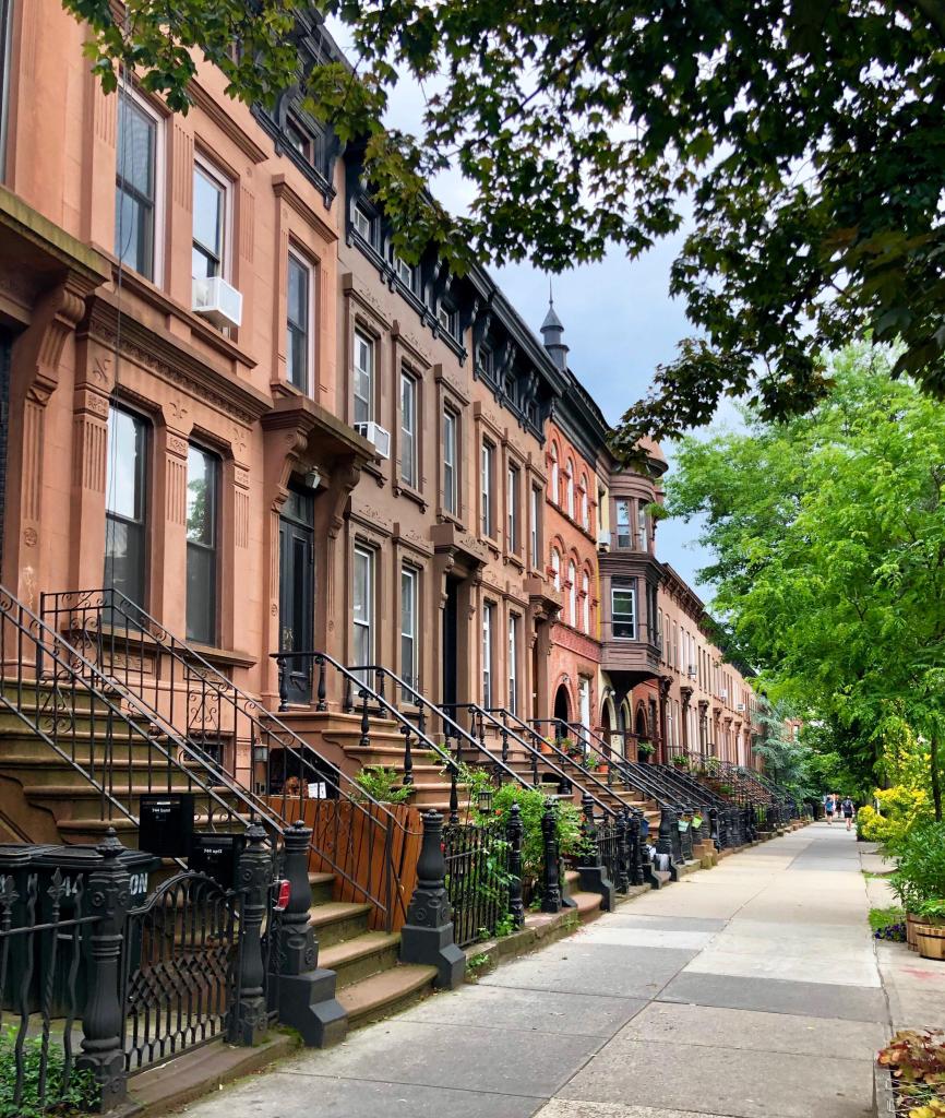 Row of brownstones in Park Slope, Brooklyn