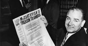 Sen. Joseph McCarthy with anti-McCarthyism headline 