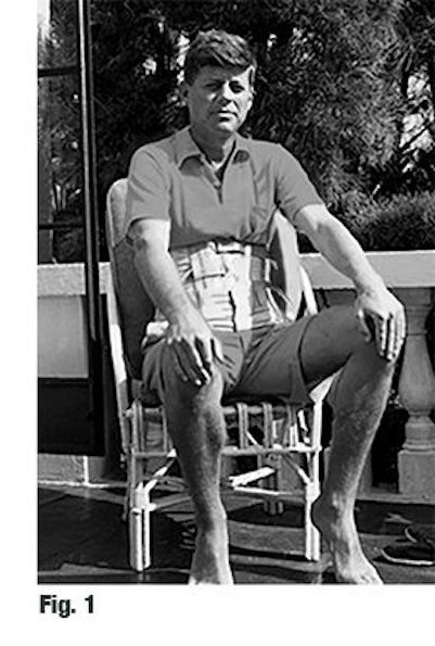 JFK in back brace