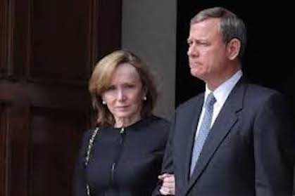 Justice John Roberts and wife. 
