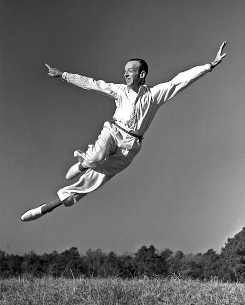 Fred Astaire in flight. 