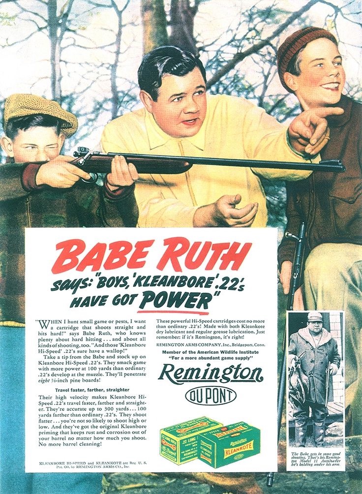 Vintage Babe Ruth gun ad 