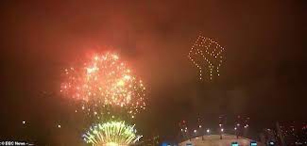 BLM fist in fireworks over London 