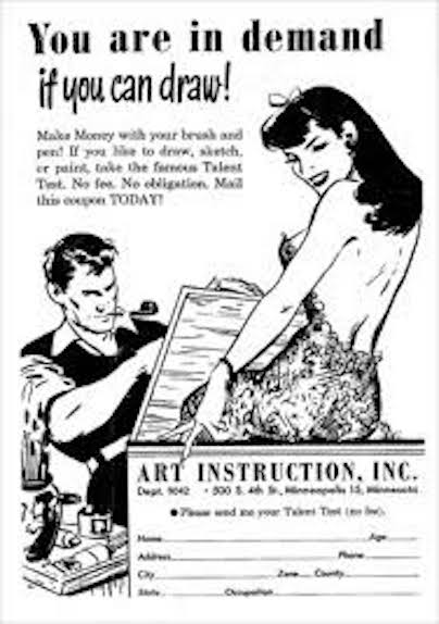 Vintage ad for art instruction 