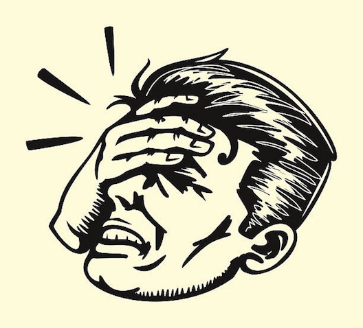 Vintage man hitting forehead