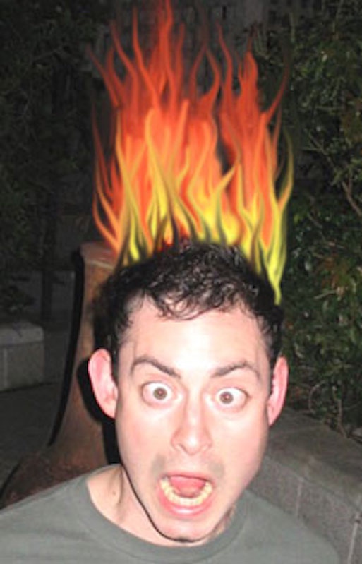 Man with his hair of fire 