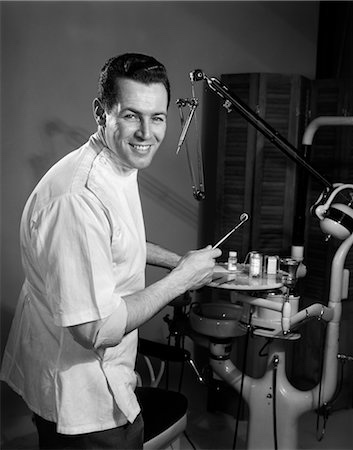 Vintage photo of dentist